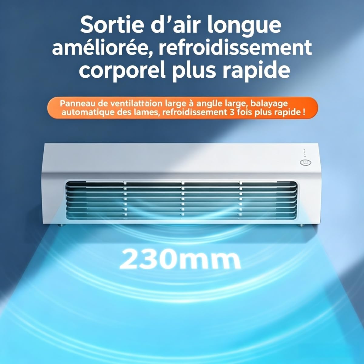 breezamax - Qinux Breeza Max Original - Version 2026 : Nouvelle Et Améliorée Ventilateur D'air, Mural Et Utilisation Sur Bureau (Blanc)