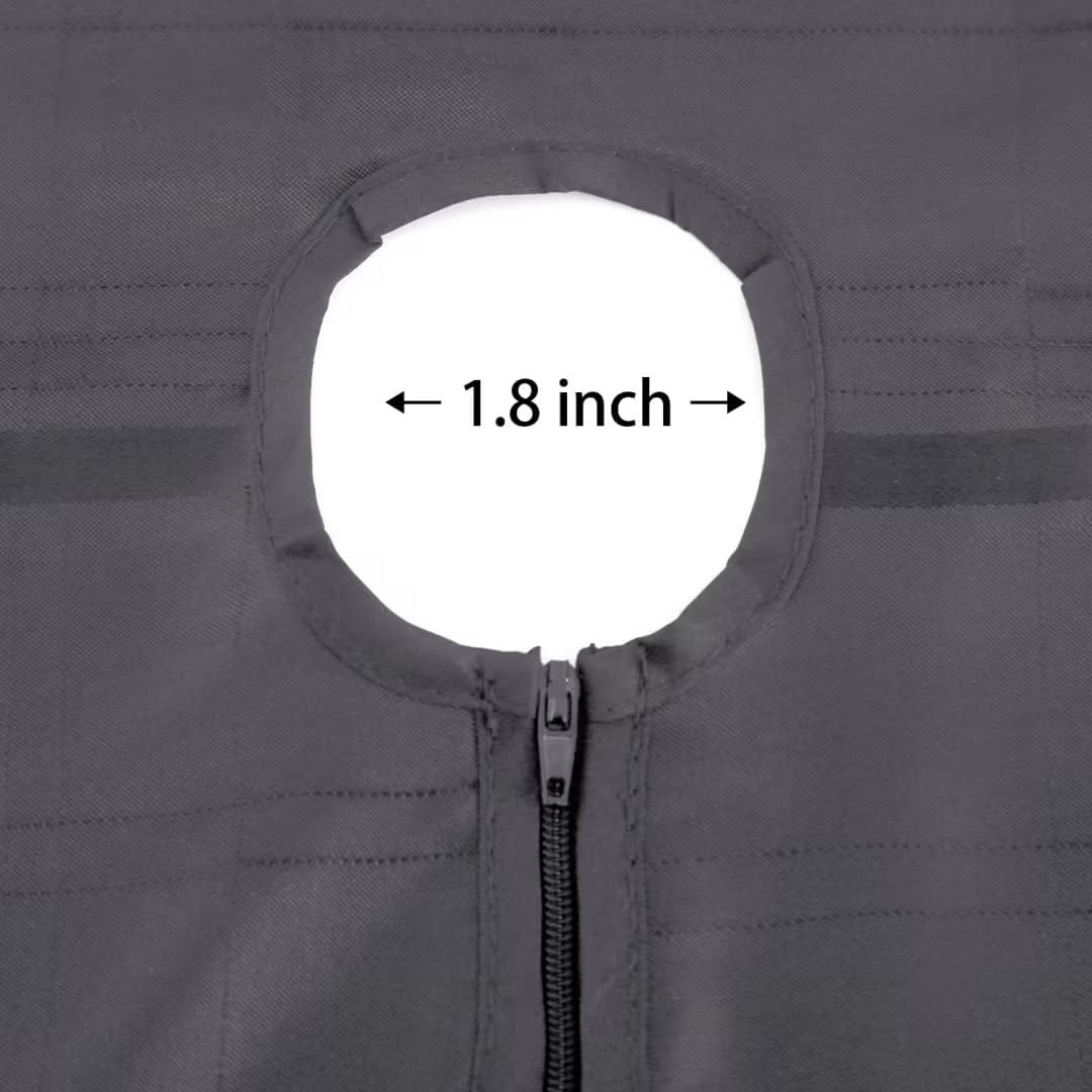 SpaceDresser Jacquard Rectangle Outdoor Tablecloth with Umbrella Hole, Spillproof and Waterproof Fabric Table Cloth, Washable Wrinkle Free Table Cover for Patio Spring Summer, 60 x 120 Inch Grey