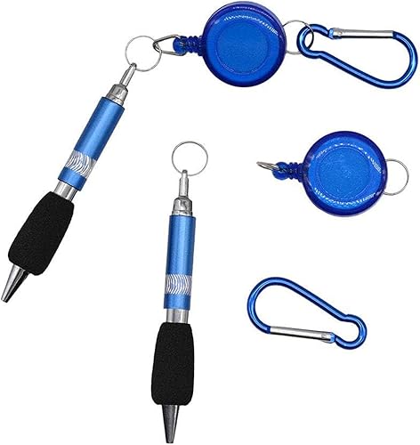 Miniatura 2 de whatUneed 3 en 1 práctico carrete retráctil para insignias, bolígrafo con clip para cinturón, mosquetón con bolígrafo retráctil (juego de 6)