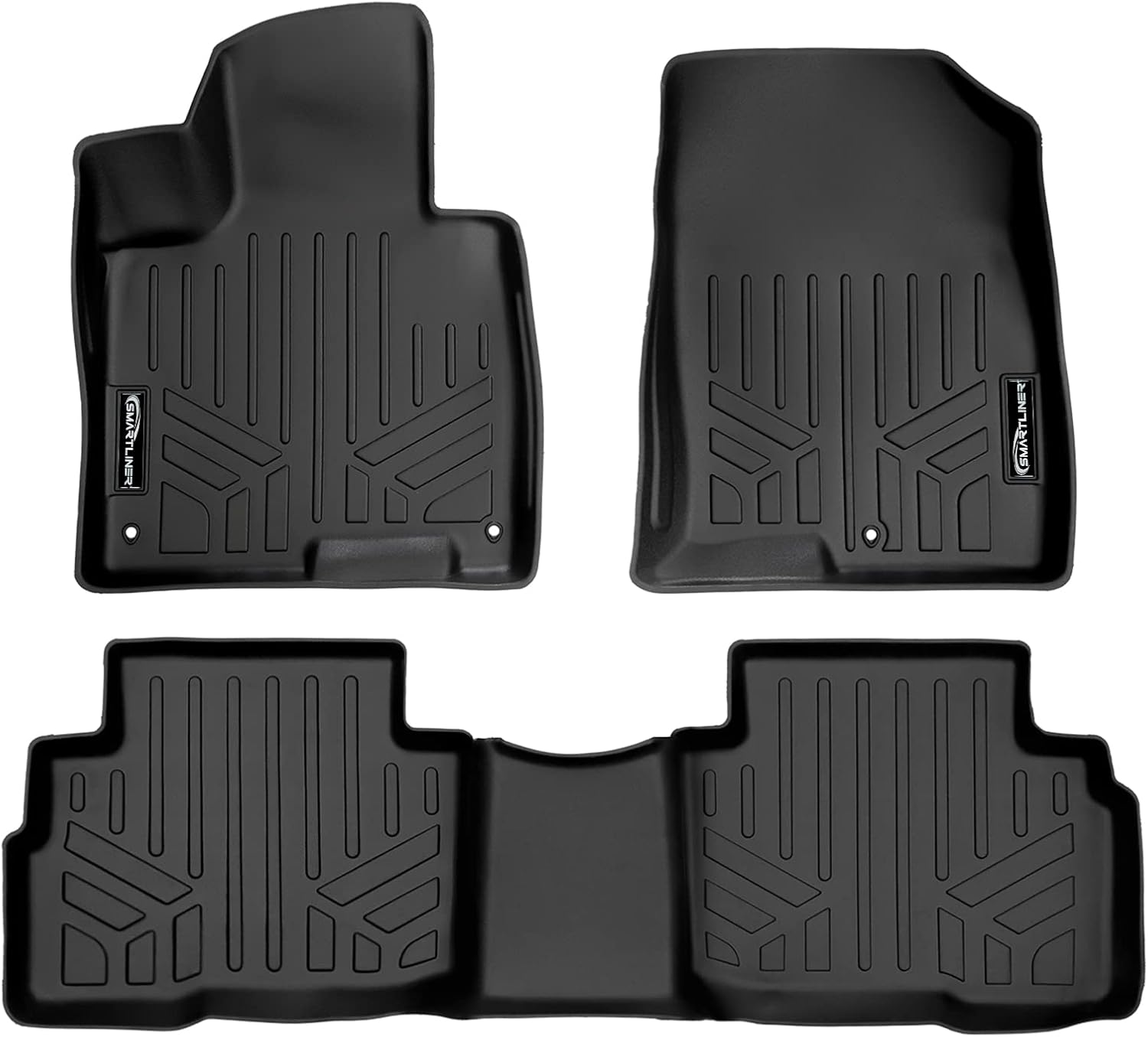 Smartliner All Weather Custom Fit 2 Row Floor Mat Liner Set Compatible with 2023-2025 Kia Sportage (Only Fits Hybrid Models)