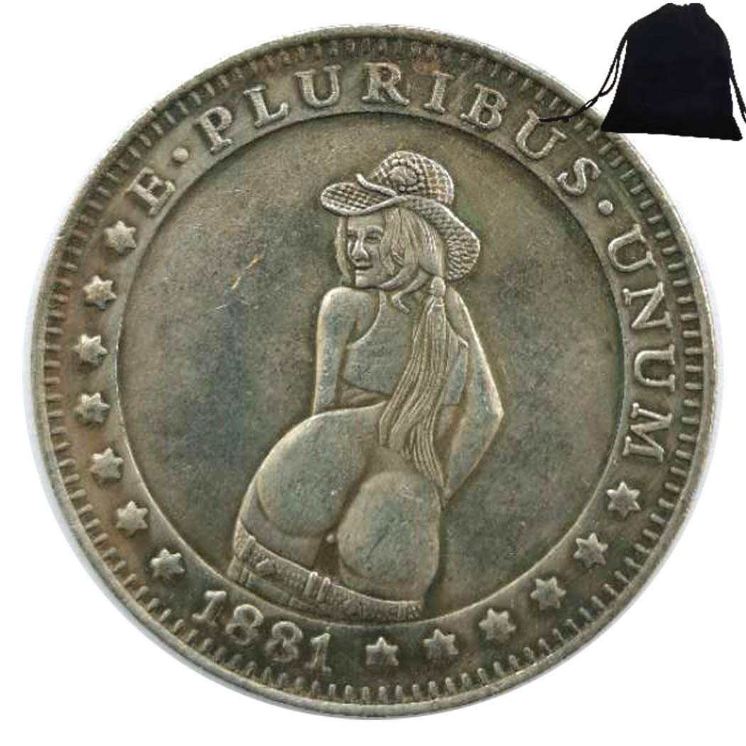 Cowboy Girl Old Coin 1888 – Hobo Nickel Morgan Dollar Münze, Plattiert Mit 925er Sterlingsilber, Sammlerstück