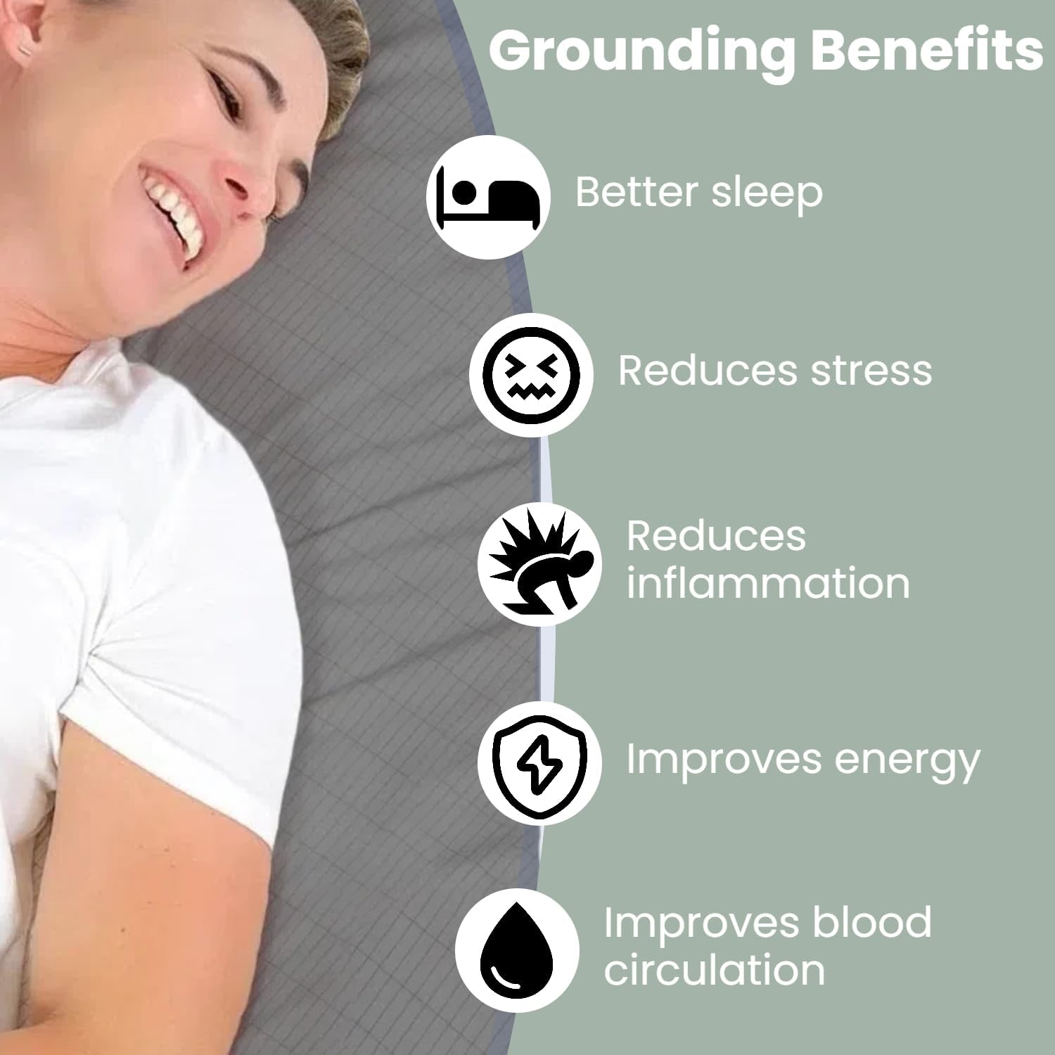 GLUYOHEY Grounding Fitted Sheets, Queen Size, 90% Organic Cotton + 10% Pure Silver Fiber, Earthing Bed Sheet with Connect Cord, Conductive Grounding Sheet for Better Sleep, Gray