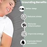 Grounding Fitted Sheets, King Size, 90% Organic Cotton + 10% Pure Silver Fiber, Earthing Bed Sheet with Connect Cord, Conductive Grounding Sheet for Better Sleep, Gray