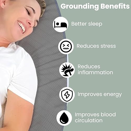 Miniatura 3 de Sábanas de tierra para puesta a tierra, con bolsillos profundos de 15 pulgadas, sábana bajera ajustable tamaño California King