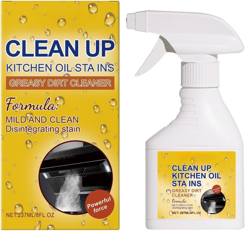 Heavy Duty Kitchen Degreaser Spray Powerful Concentrated Formula Cuts Through Stubborn Grease Oil And Grime On Stoves Ovens Hoods And (Yellow, 8.6x16.8cm)