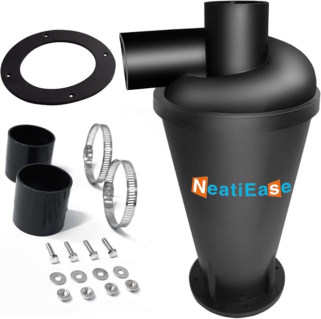 NeatiEase Cyclone Dust Collector Dust Collection Dust Filter Separator Shop Vac AccessoriesBlack)