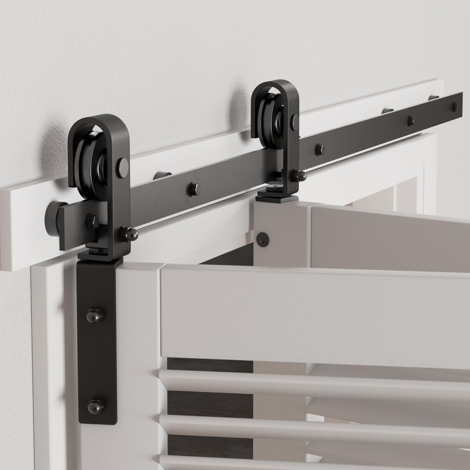 CCJH3.3FT/40'' Bi-Folding Barn Door Hardware Sliding Track kit Heavy Duty for 2 Doors(No Wood Door，Hardwware Only)