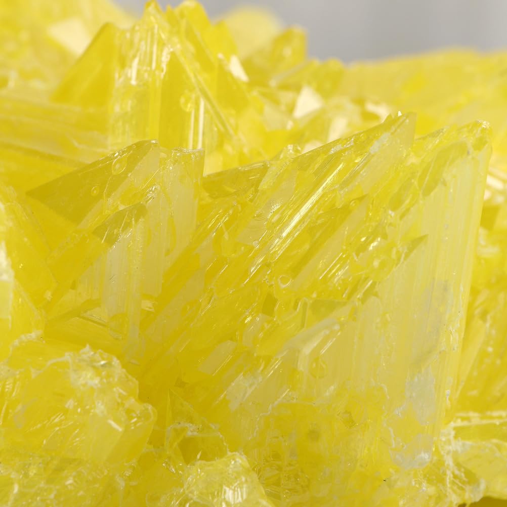 1 pezzo di campione di cristallo di zolfo naturale, cluster di cristalli di pietra grezza, roccia grezza minerale gialla per la collezione di decorazioni da scrivania per la guarigione,375~500g