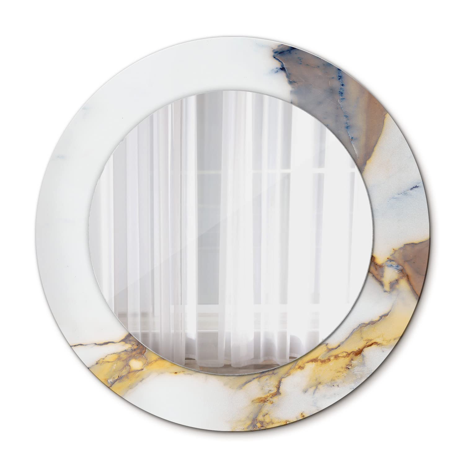 Miroir de bricolage rond Ø50 cm en verre premium effet marbre