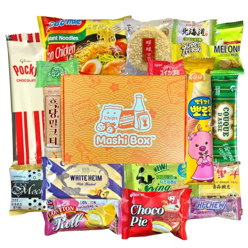 Mashi Box Asian Mystery Mini Snack Box - 18 Items - Includes 1 Full Sized Item with Asian Snack Variety from Japan, Korea, China, Vietnam, Indonesia, etc