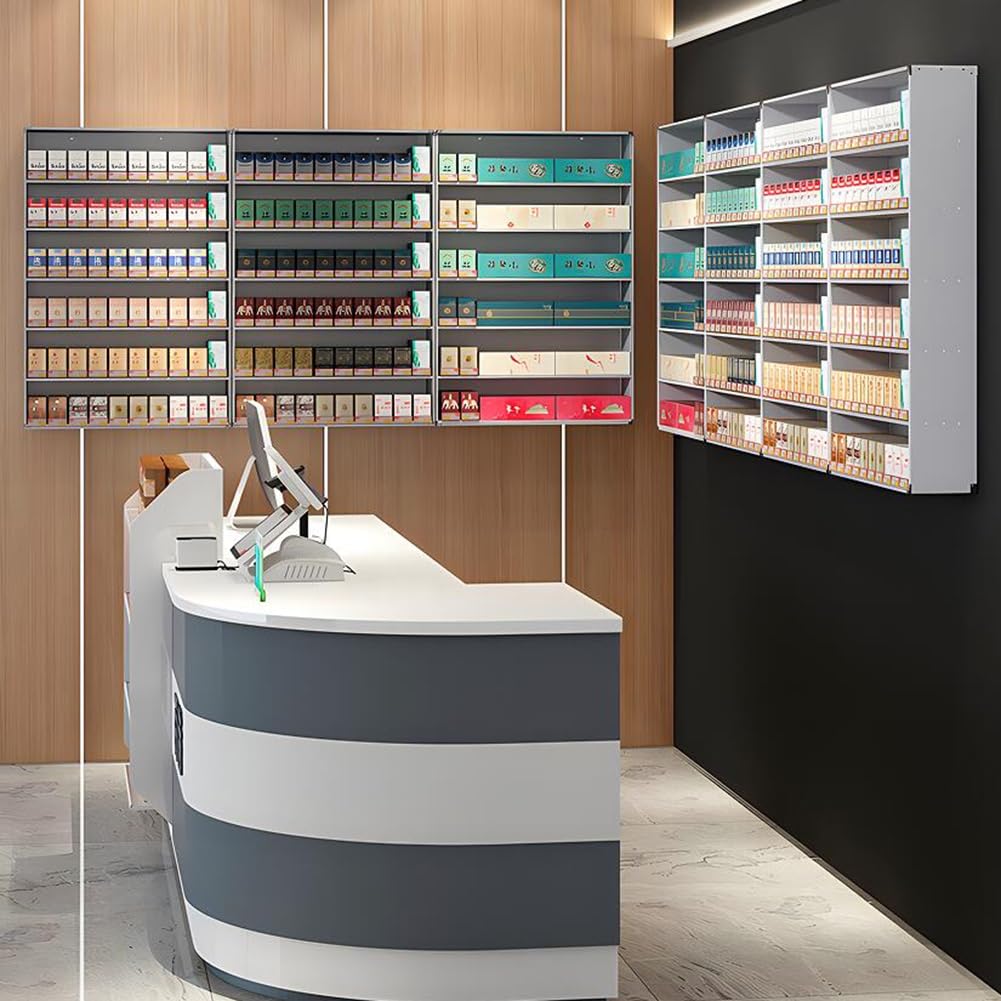 Genérico Vitrina expositora de Cigarrillos de Pared con empujador automático: Ideal para Tiendas de conveniencia y comercios minoristas. Fácil Acceso y organización. Diseño Duradero para una Mayor Vi