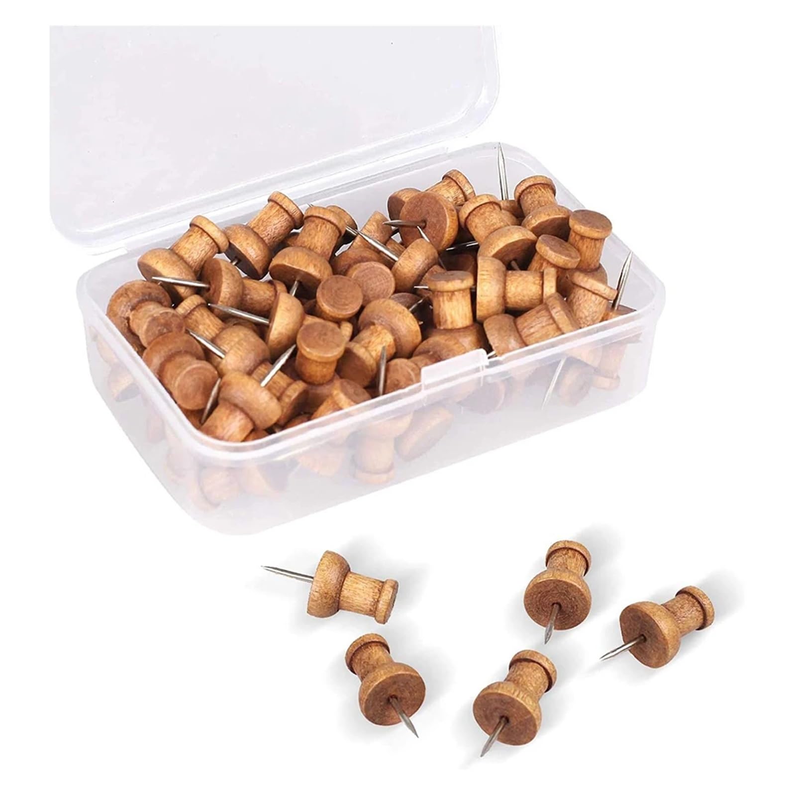 Cute Push Pins 200pcs Office School Supplies Drawing Wall Studs Cork Boards Foam Map Tacks Markers Thumbtack Pins Wooden Push