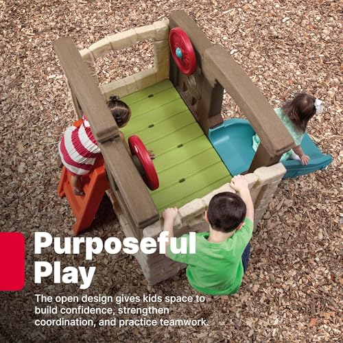 Step2 Woodland Climber II Kids Playset, Toddler Slide and Climbing Wall | Outdoor Jungle Gym, Plastic Slide, Lower Hideout, Multiple Play Levels for up to 3 Kids, Durable Design, Ages 2-6 - image 5