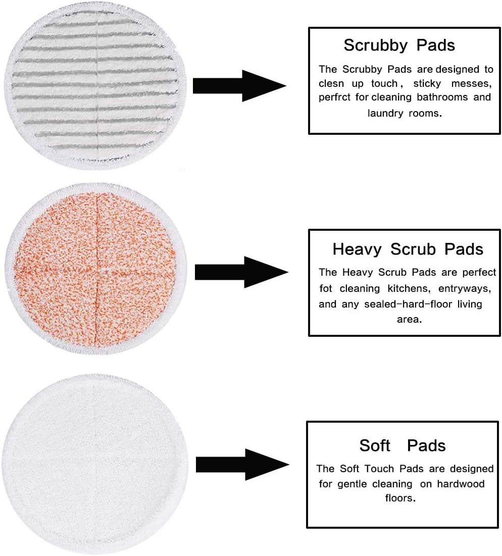 Replacement Steam Mop Pads,Spinwave Mop Cloth Compatible With BISSELL SpinWave SmartSteam Scrubbing Steam Mop