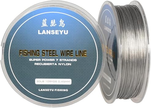 Fishing 100 Metres 0.45mm 20LB Fishing Steel Wire Lines Fishing Wire Nylon Coated 7 Strands Stainless Steel Leader Wire