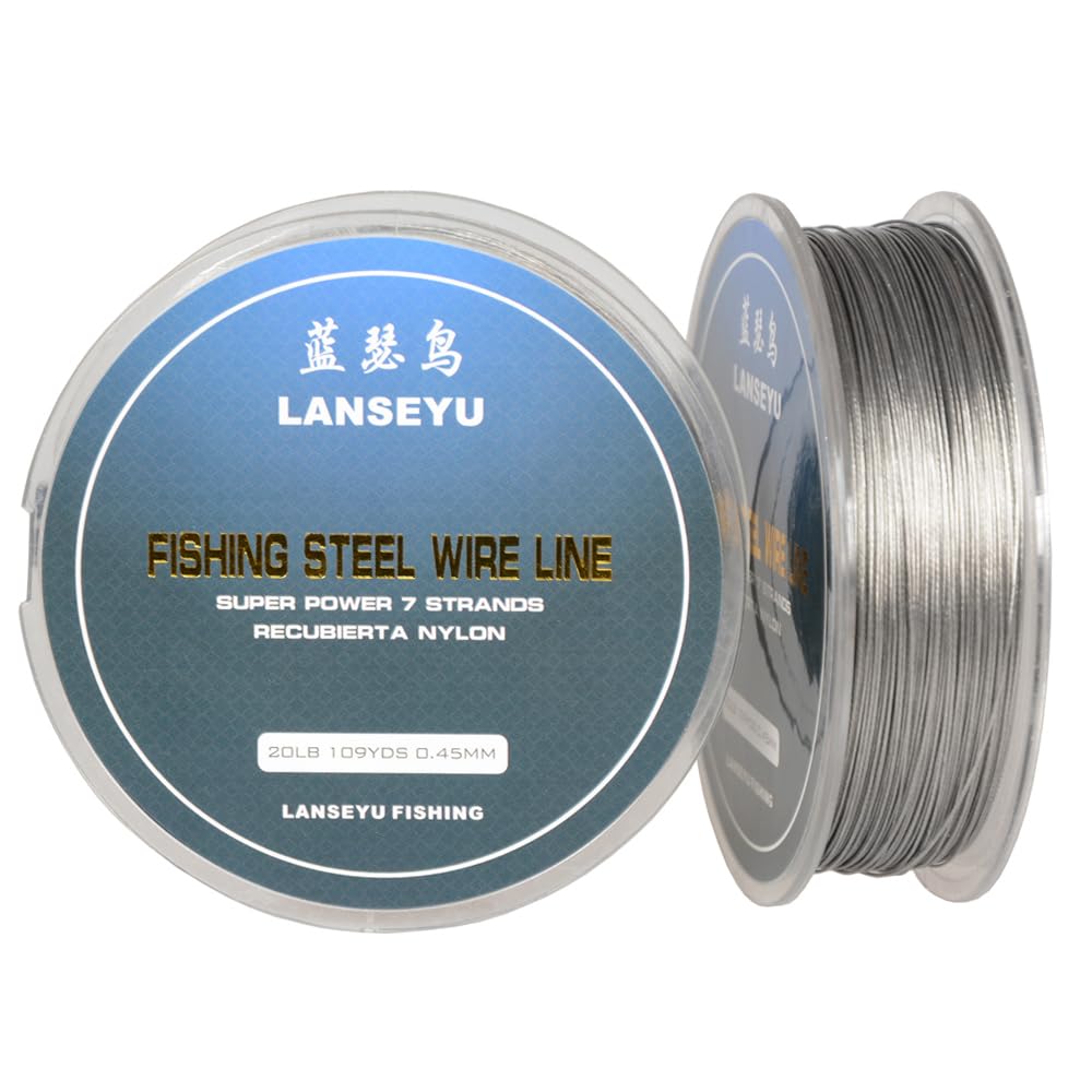 Filo da pesca in acciaio inox 100m 0,45mm 9,1kg 7 fili rivestito nylon