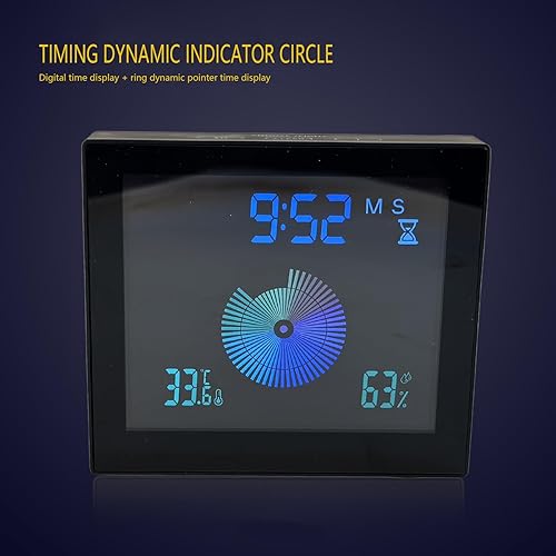 Miniatura 3 de Alvinlite Reloj de ducha resistente al agua, reloj digital de baño con alarma de temperatura interior, pantalla LCD grande, temporizador de pared de