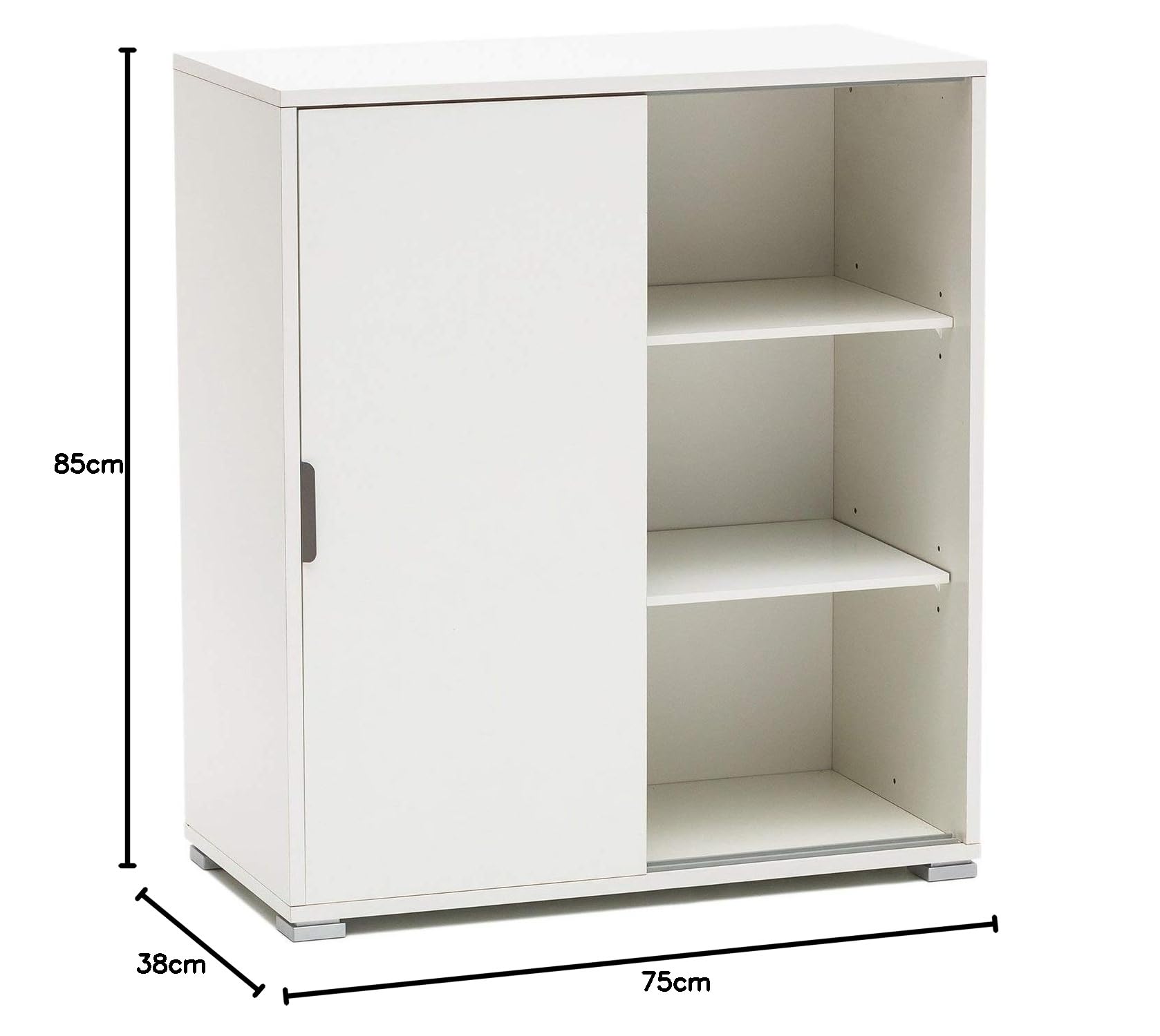 MeMi Me204BIA ante scorrevoli. Scarpiera.mobiletto . Gia' montato ,Legno, Bianco, 38x75x85 cm