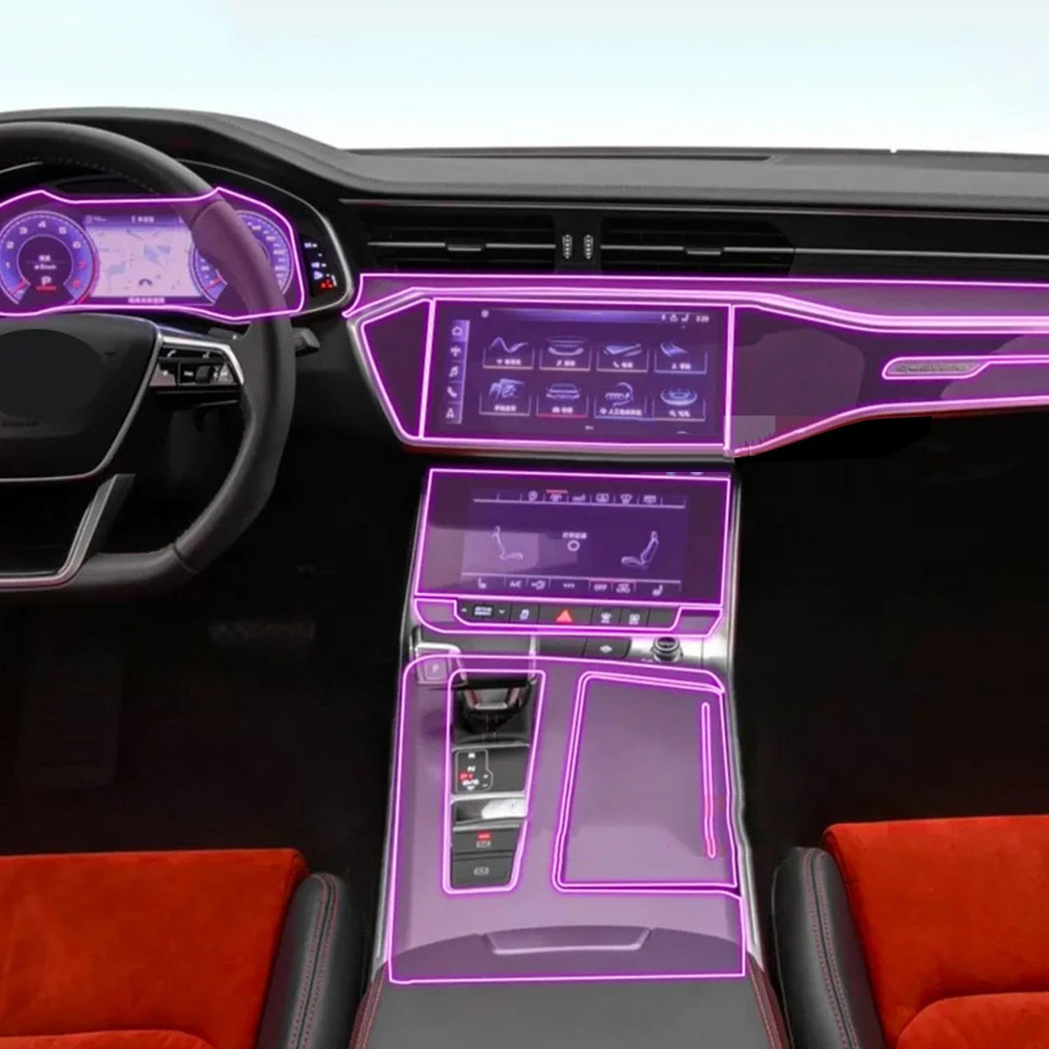 Film protecteur de TPU d'intérieur de voiture pour Audi A6L C8 2018-2020