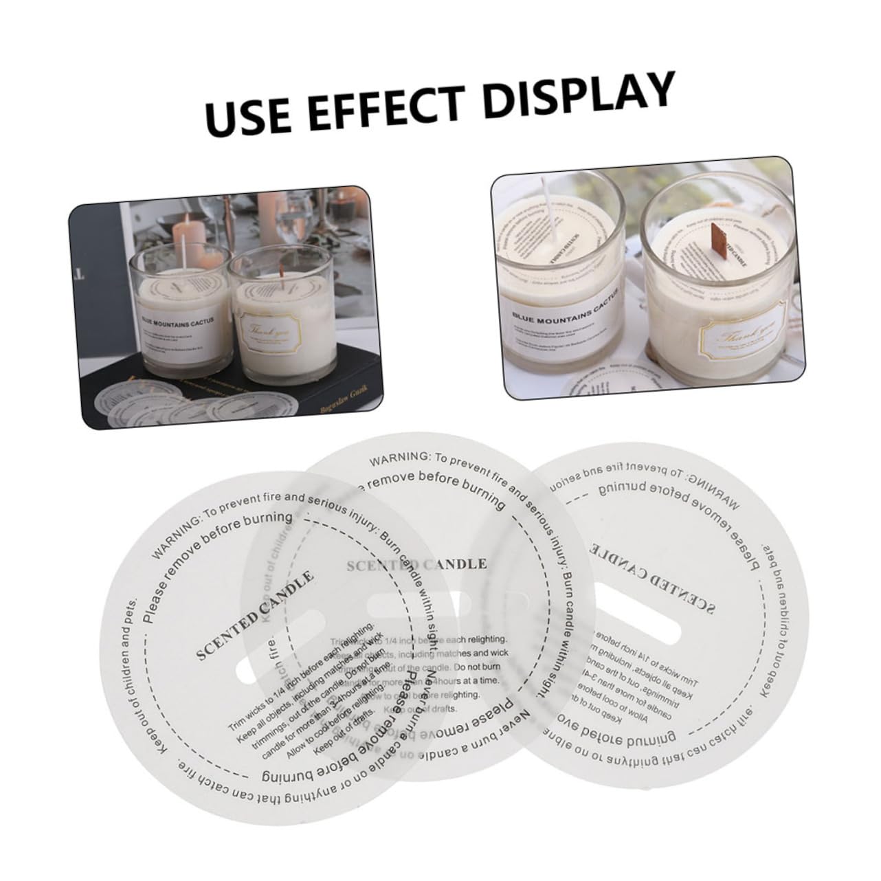 HAPINARY Long-Lasting Scented Candle Protectors 20pcs Candle Cover Papers Elegant Candle Dust Labels