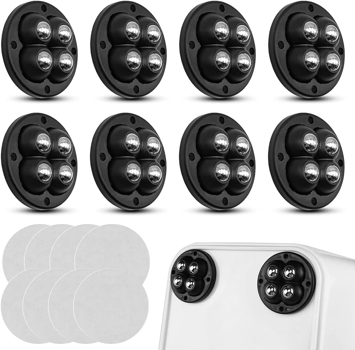 - HASTHIPยฎ 8Pcs Wheels for Furniture Moving, Self-Adhesive Swivel Caster Wheels, 360ยฐ Swivel Wheels for Kitchen Appliances, 30Kg Load Capacity, Swivel Wheels for Moving Coffee Maker, Cooker, Air Fryer