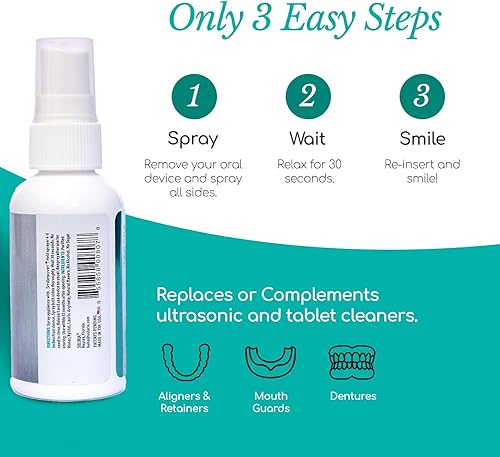Miniatura 4 de Smilesaver - Limpiador rápido y eficaz para retenedores, alineador transparente, dentaduras postizas, protector nocturno, reemplaza o complementa el