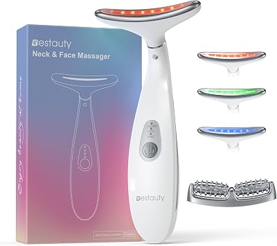 Bestauty Face Massager, 45℃Heat EMS Microcurrent Anti-Wrinkle Face Device, 3 Modes Face Toning Device for Skin Tightening & Neck Lifting, Includes a Massage Head, Gift for Women, White