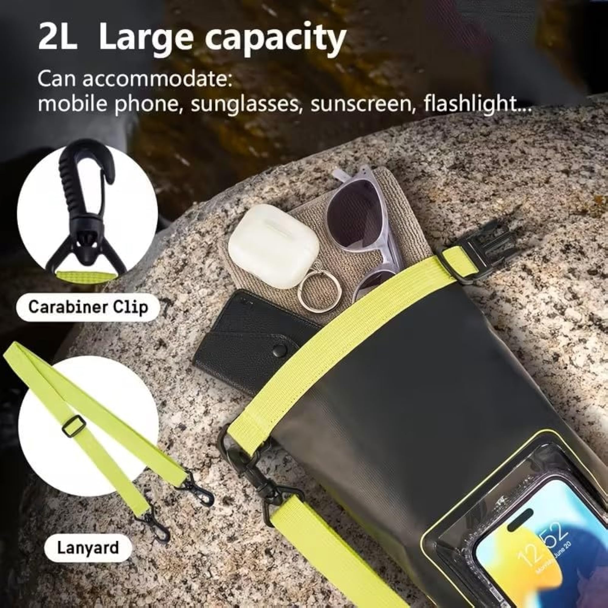 Compact Waterproof Phone Pouch with Adjustable Strap