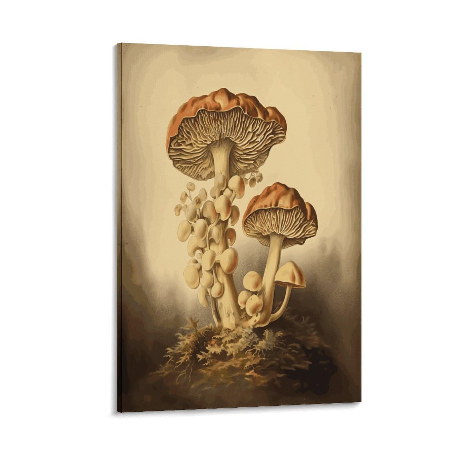 LDGSUPH Vintage Mushrooms Canvas Wall Art Prints Hangable Decor Painting for Wall Prints Painting Artwork Modern Decorative Artwork Ready to Hang Wall Pictures for Home Decor 24x36inch(60x90cm)