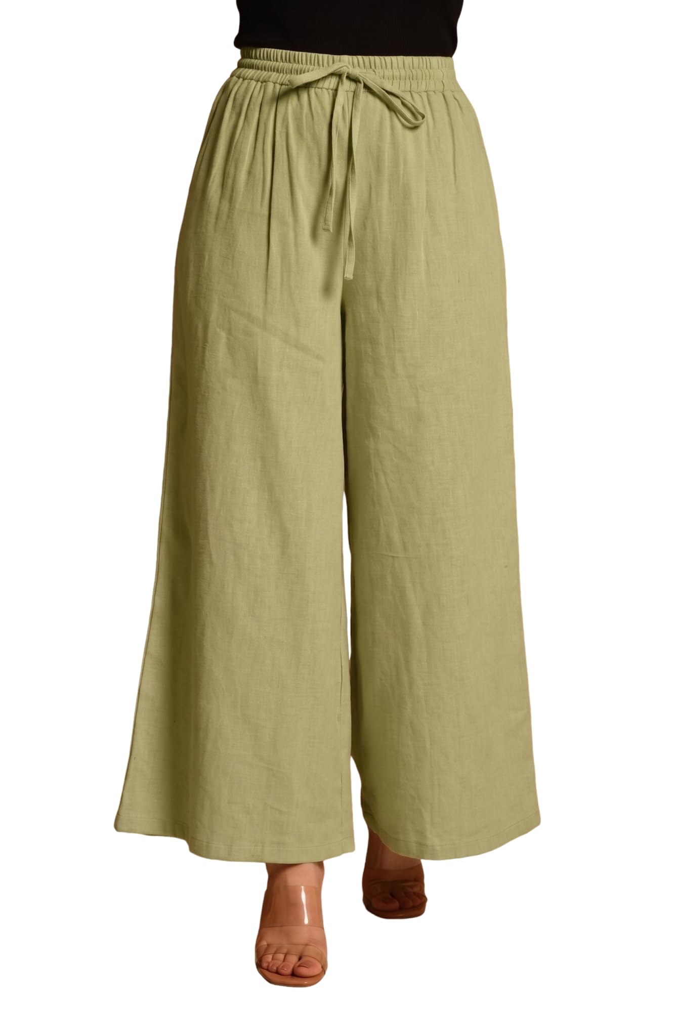 Soft Breathable Viscose Rayon Flared Palazzo Pants for Women Straight Wide Leg Trouser Pants Casual Ethnic Wear-picture-40