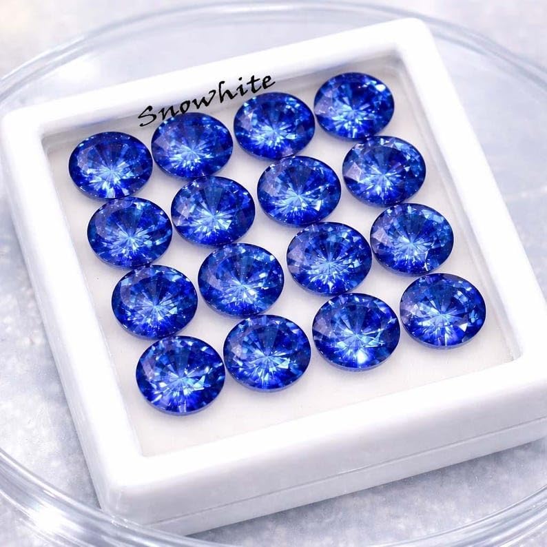 6MM Natural Blue Round Cut Sapphire Certified Loose Gemstones for Jewellery Making - 20 Pcs