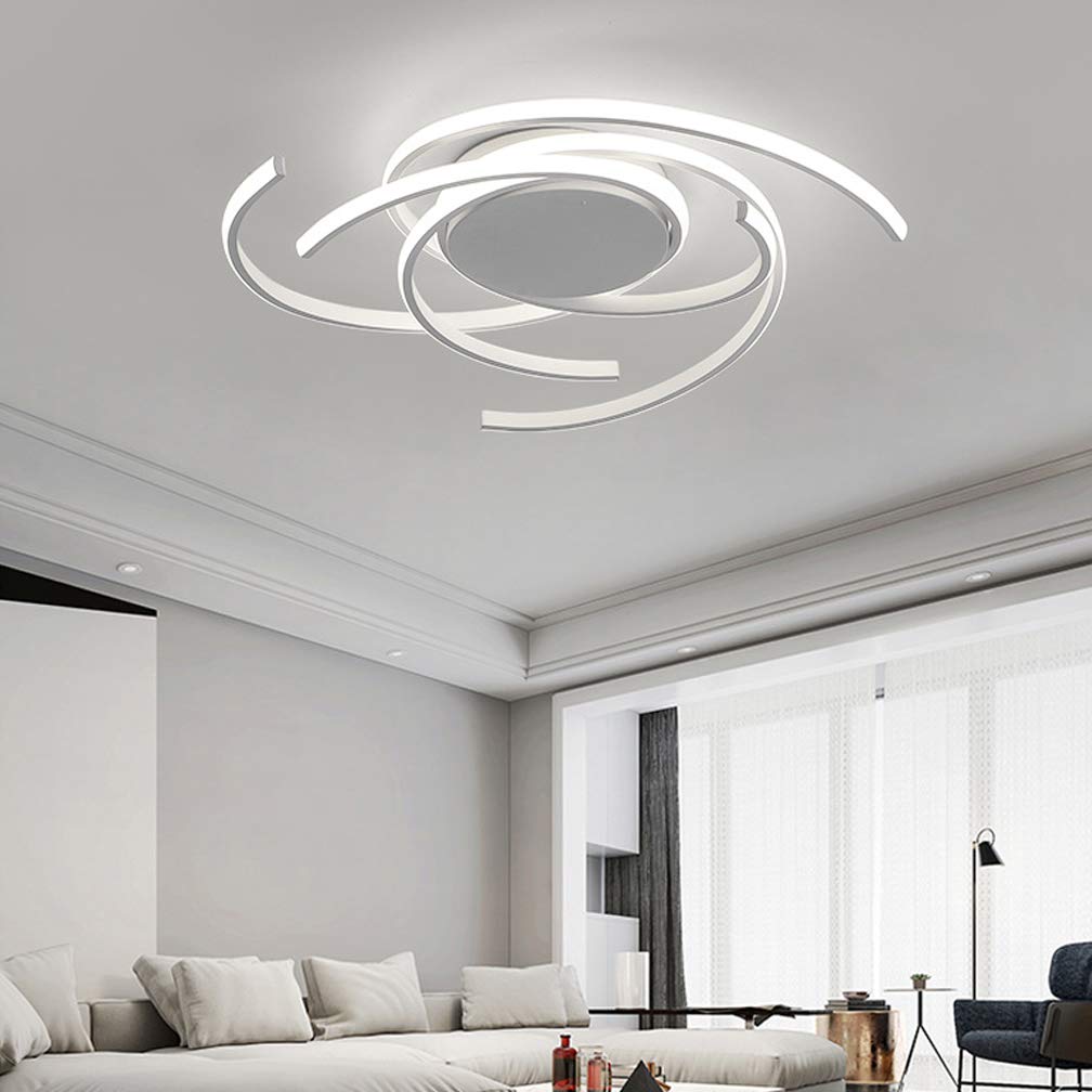 Lámpara LED de techo para dormitorio, lámpara de comedor, regulable con mando a distancia, diseño moderno, lámpara decorativa de techo, pantalla acrílica, para pasillo, casa de campo y baño (blanco)