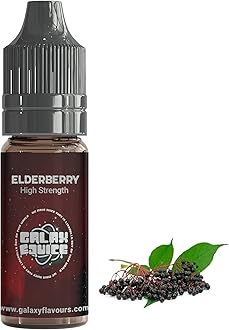 Elderberry Food Flavouring Drops 10ml - Premium Natural Botanical Liquid Essence for Artisan Baking, Wellness Drinks & Gourmet Desserts