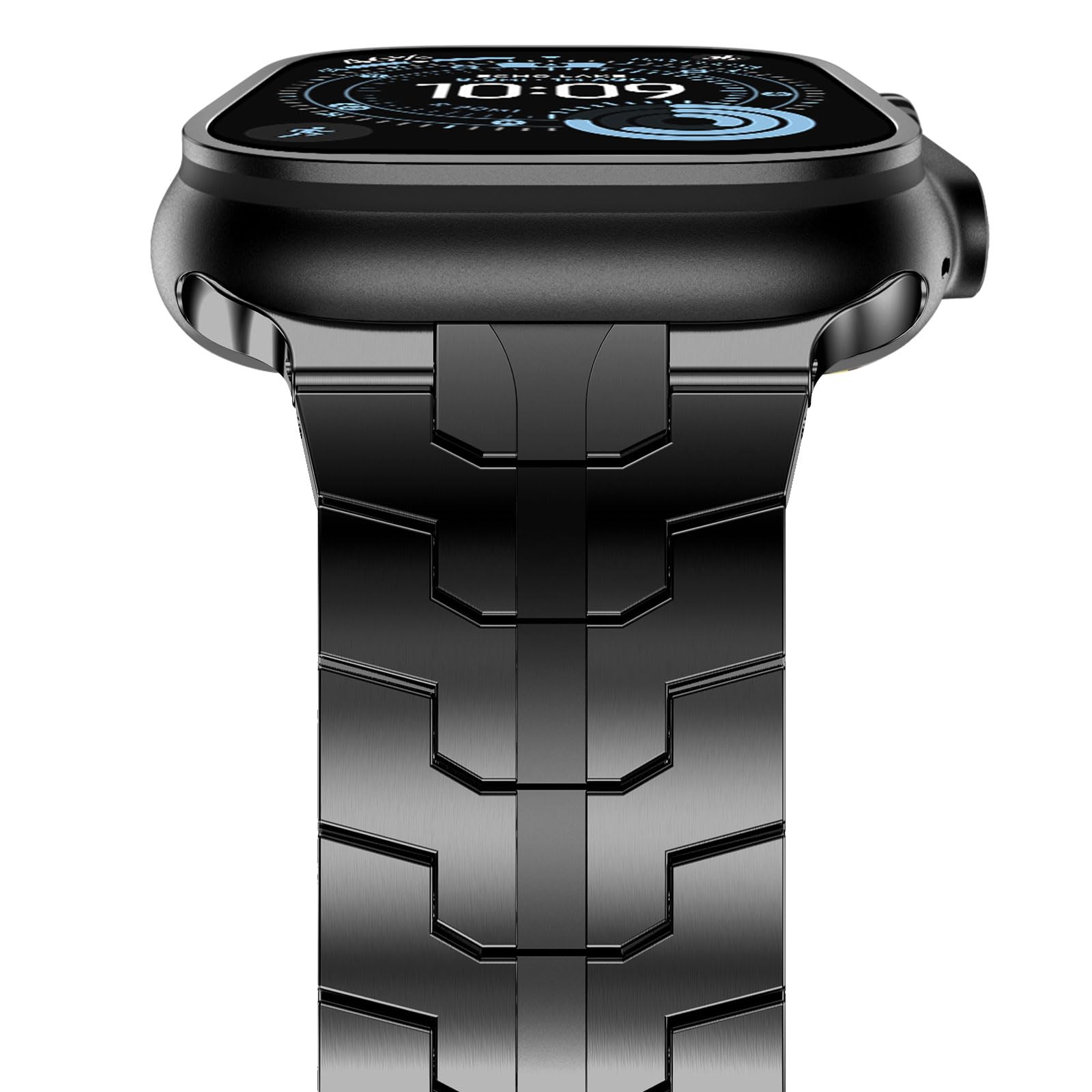 NewWays Bracelet à maillons en titane et acier inoxydable pour Apple Watch Band Ultra 3 2 1 49 mm Series 11 10 46 mm 42 mm 45 mm 44 mm 41 mm 40 mm 38 mm Series 3-11