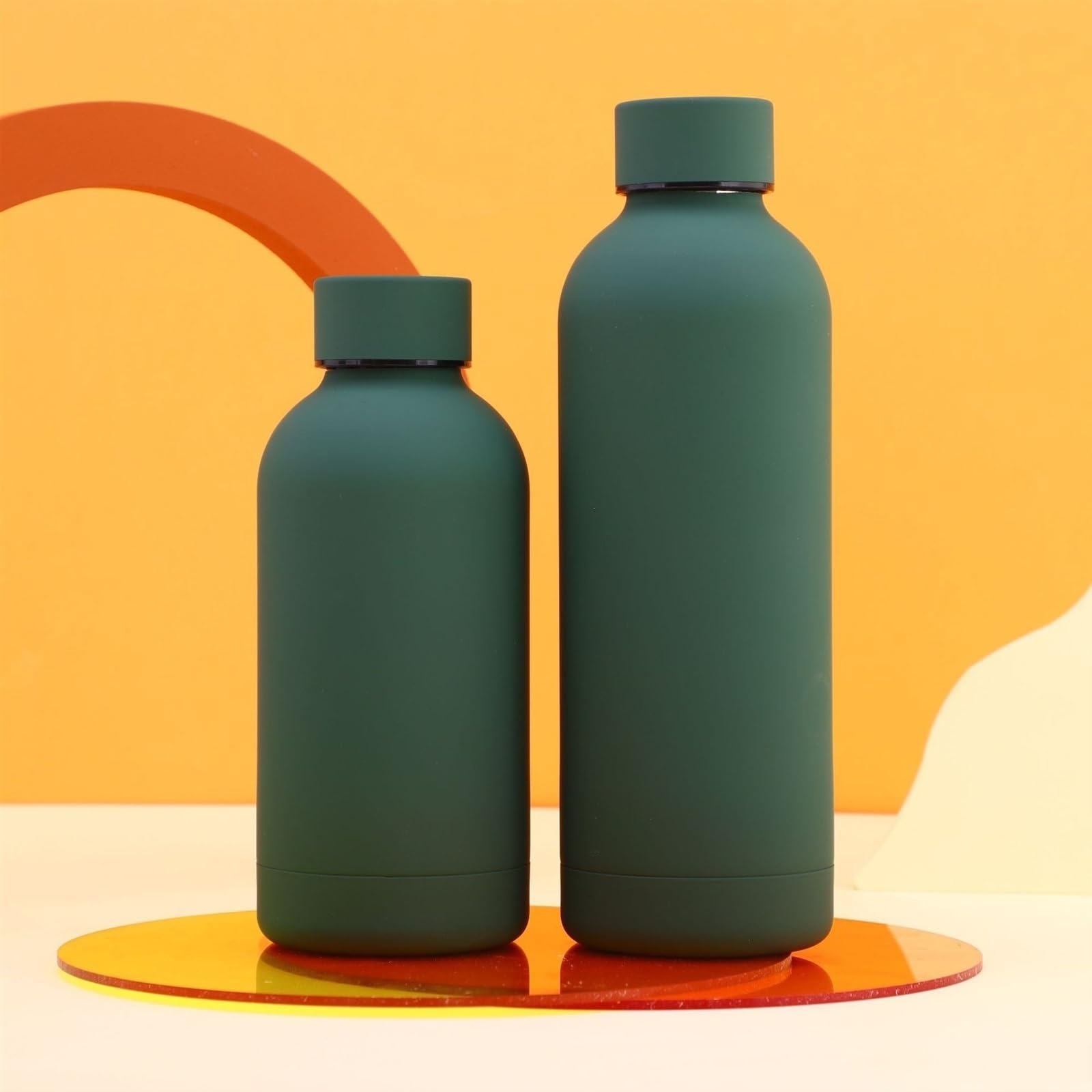 MRKU Isolierte Wasserflaschen, isolierter Wasserbecher aus Edelstahl, tragbar, einfacher Wasserbecher, großes Fassungsvermögen, Wasserbecher fürs Büro, Sportwasserflasche