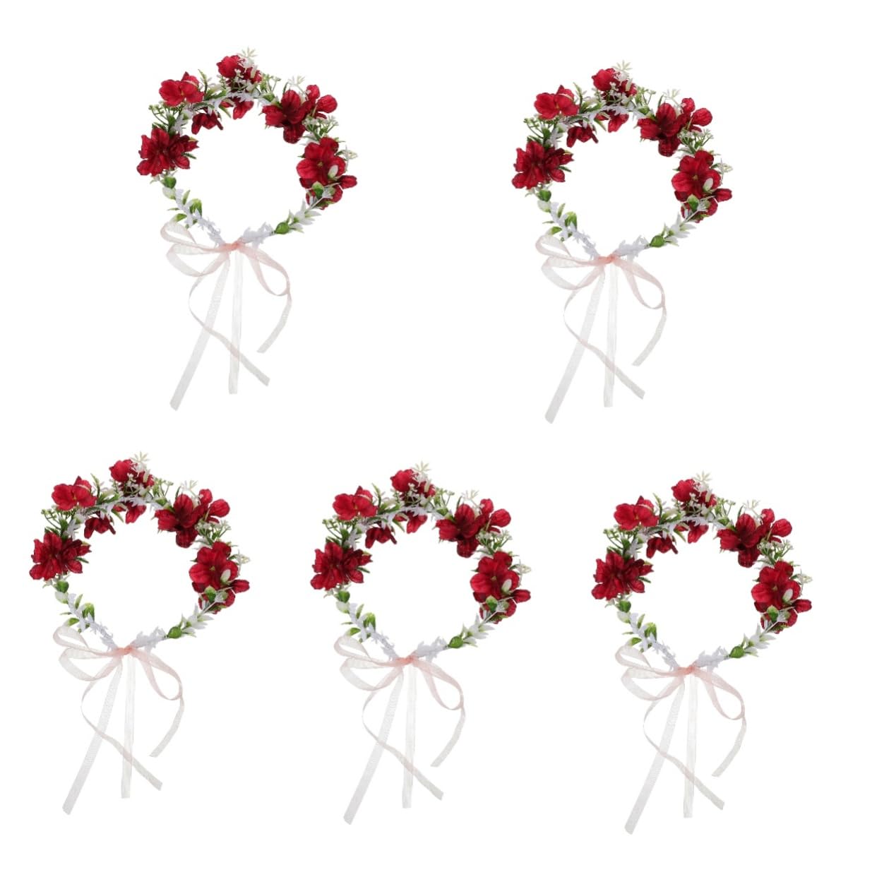 5 Stück Kranz Tiara Blumenstirnbänder Für Frauen Künstliche Blumenkrone Blumenhaarkranz Für Frauen Blumenkranz Krone Blumenmädchen Stirnband Blumenstirnband Für Haariger