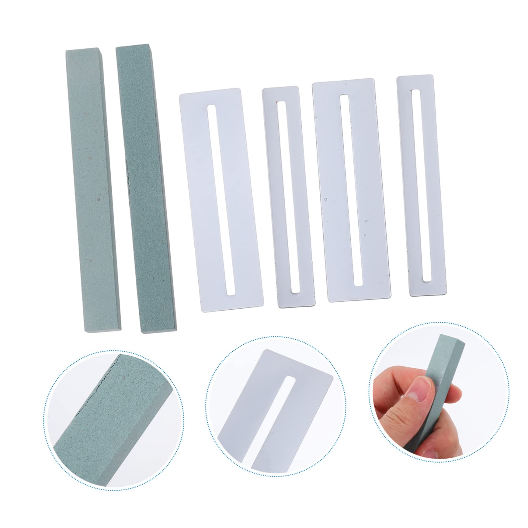 QUMIIRITY 6pcs Guitar Maintenance Tools Set Fret File Guitar Finger Guards Fretboard Polishing Stone Kit Removal Mat