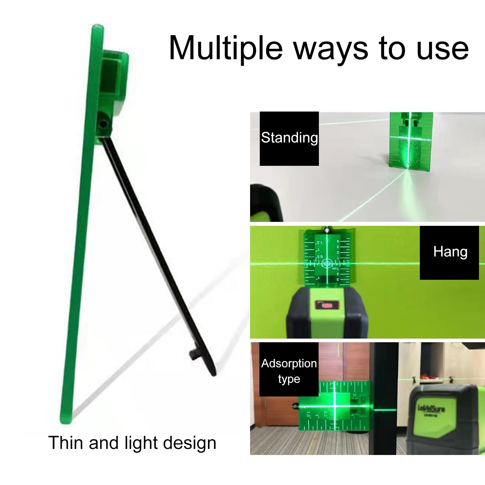Target Laser Verde,Cavalletto Livella Laser,Target Magnetica con Gamba per Livella Laser Verde,2pcs