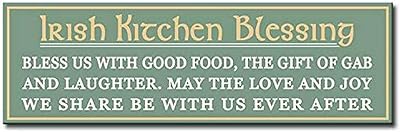 My Word! Irish Kitchen Blessing Decorative Home Décor Wooden Signs, Green