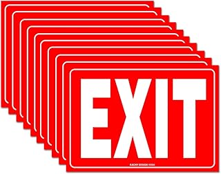 (Pack of 10) Red Exit Sign | 10