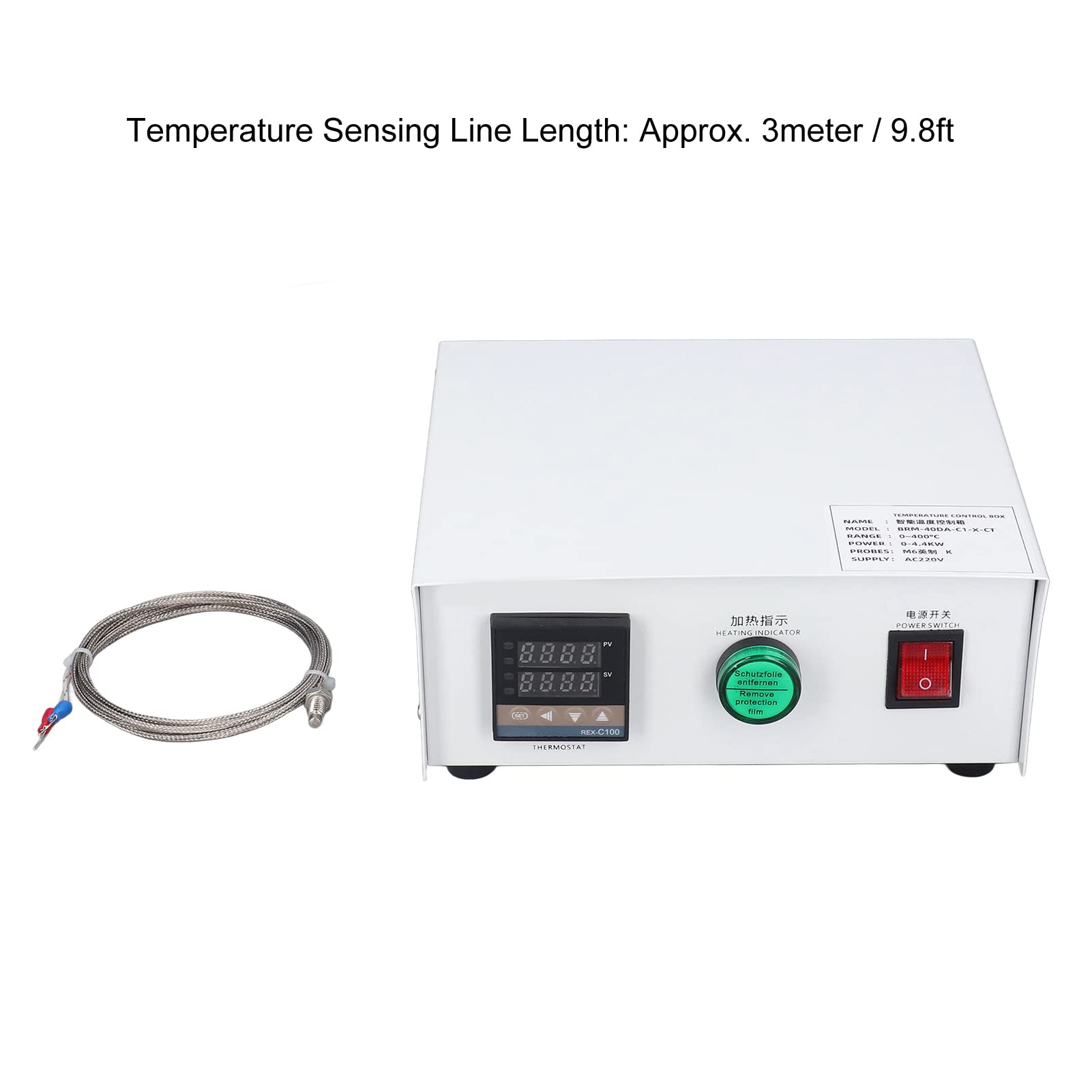 Controlador de Temperatura PID, Controlador de Temperatura Inteligente Electrónico AC220V 0~400 ℃ de Alta Precisión para Incubadora de Horno Doméstico (#3)