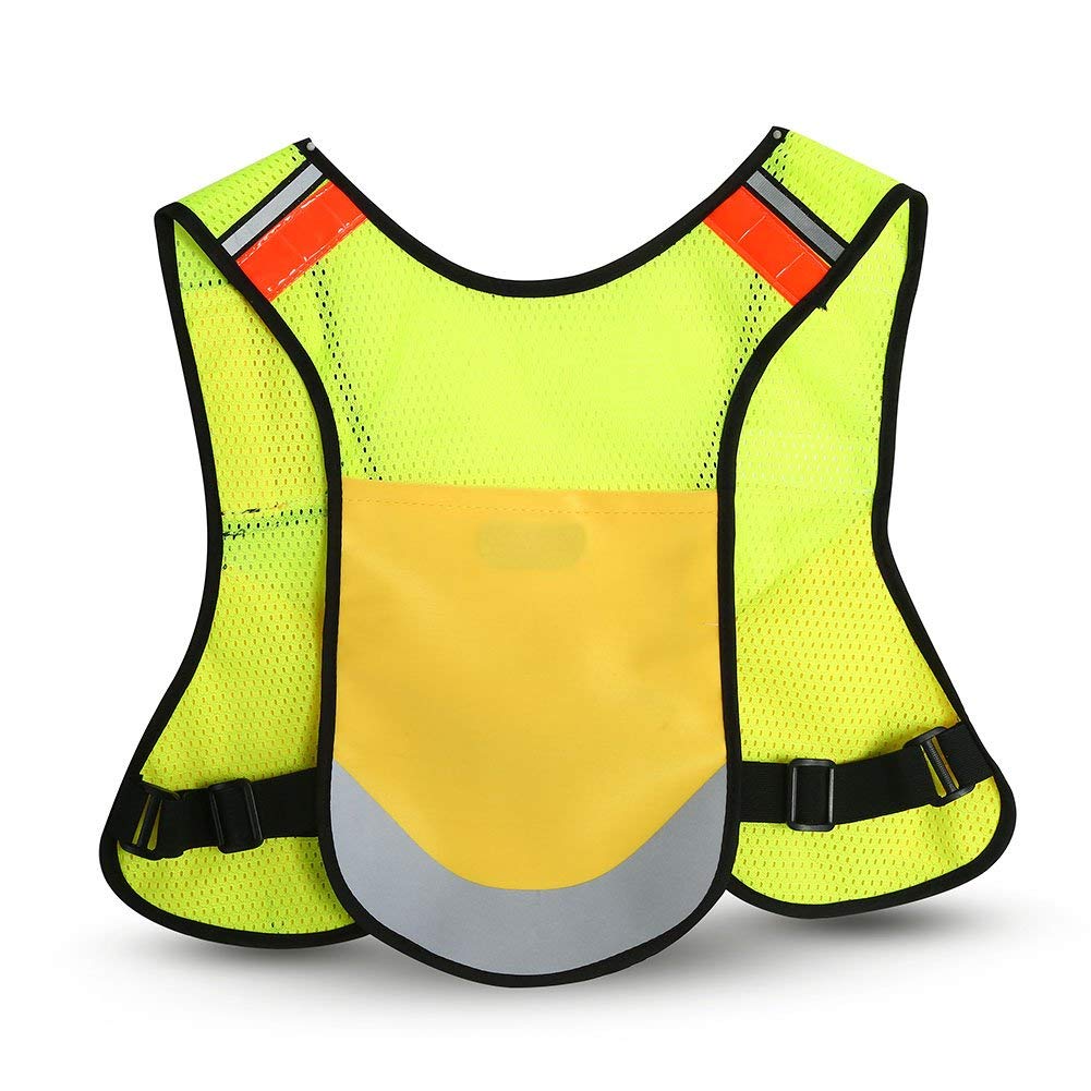 Odblaskowa kamizelka sportowa, 38 cm, wielofunkcyjna kamizelka odblaskowa do biegania 200 m, odblaskowa kamizelka do biegania, jazdy na rowerze, wędrówek