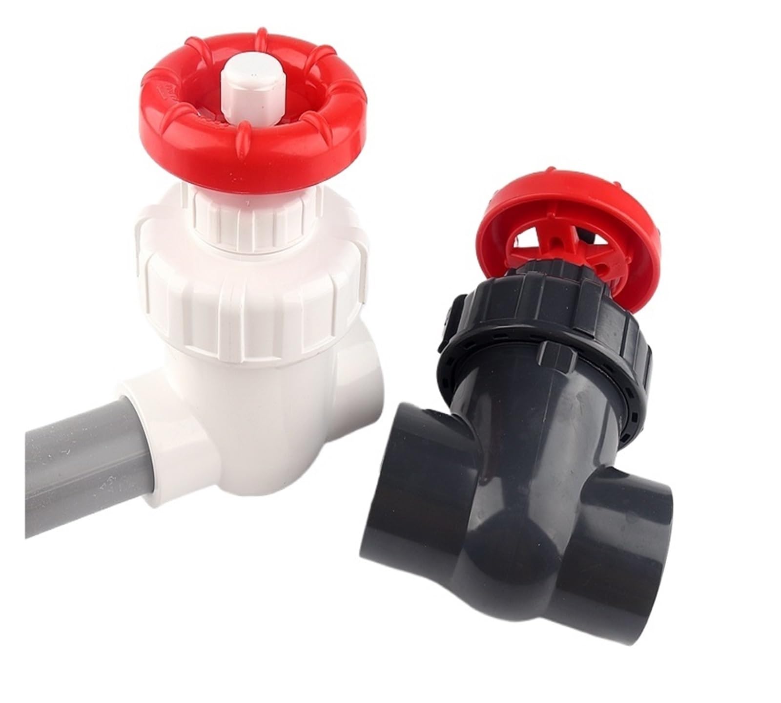 Válvula de compuerta de PVC de 20/25/32/40/50/63mm, irrigación de jardín, acuario, Control de flujo de precisión, válvula de interruptor de rueda manual(1pc dark grey,Inner Dia 63mm)