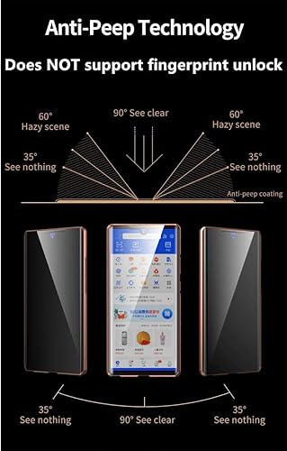 Miniatura 3 de Funda antiespía para Galaxy Note 20 Ultra 360, vidrio templado transparente de doble cara absorción magnética protección de parachoques de metal