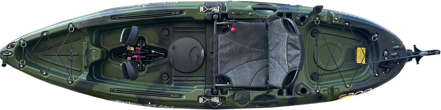 Canoa divisibile da pesca Big Mama Start S300 fishing con propulsione a pinne, timone, seggiolino in alluminio e pagaia