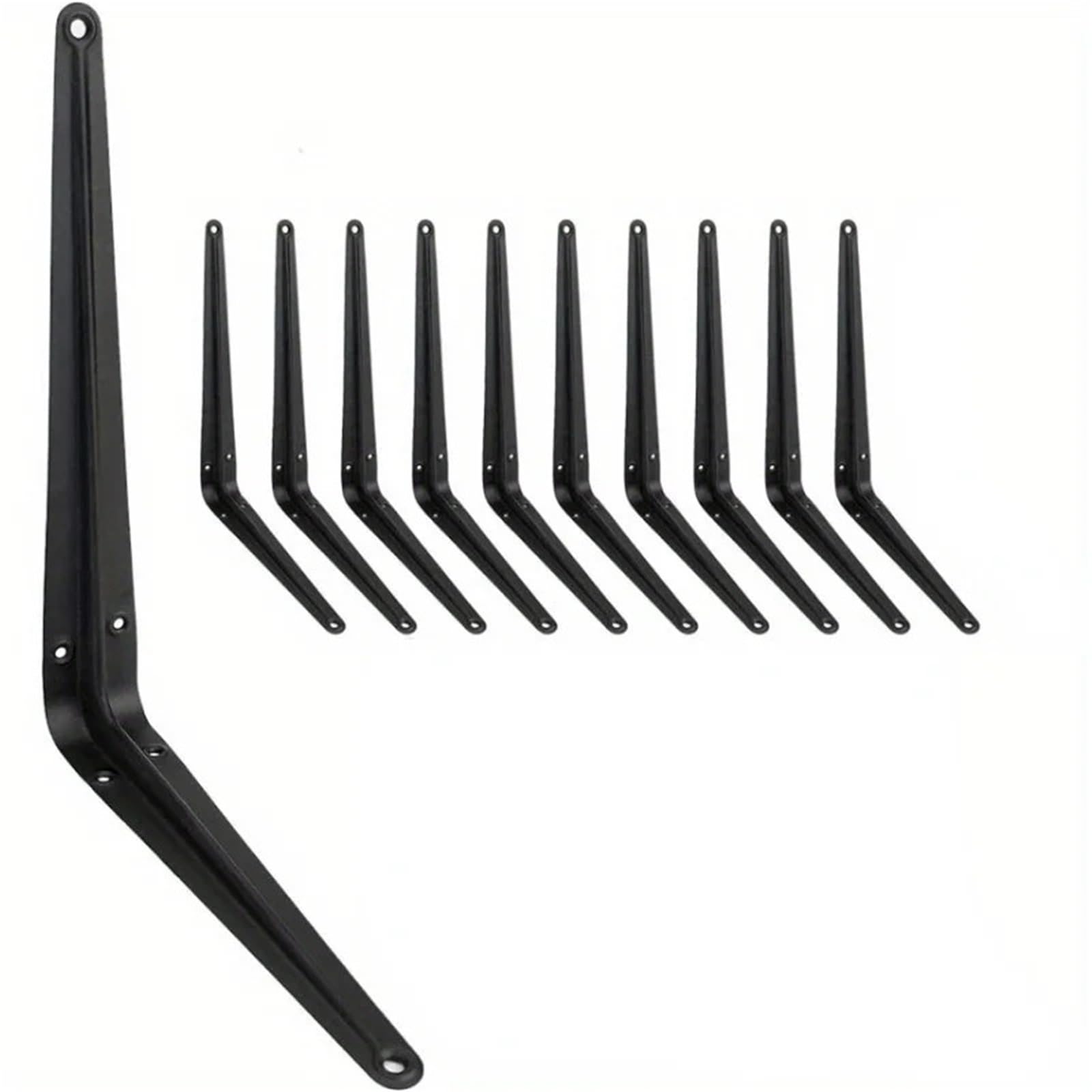 Soportes En L for Estante, Soporte Flotante De 8 Pulgadas, Acero Negro Resistente for Montaje En Pared Decorativo, Ángulo De Junta Con Tornillos, 10 Uds.
