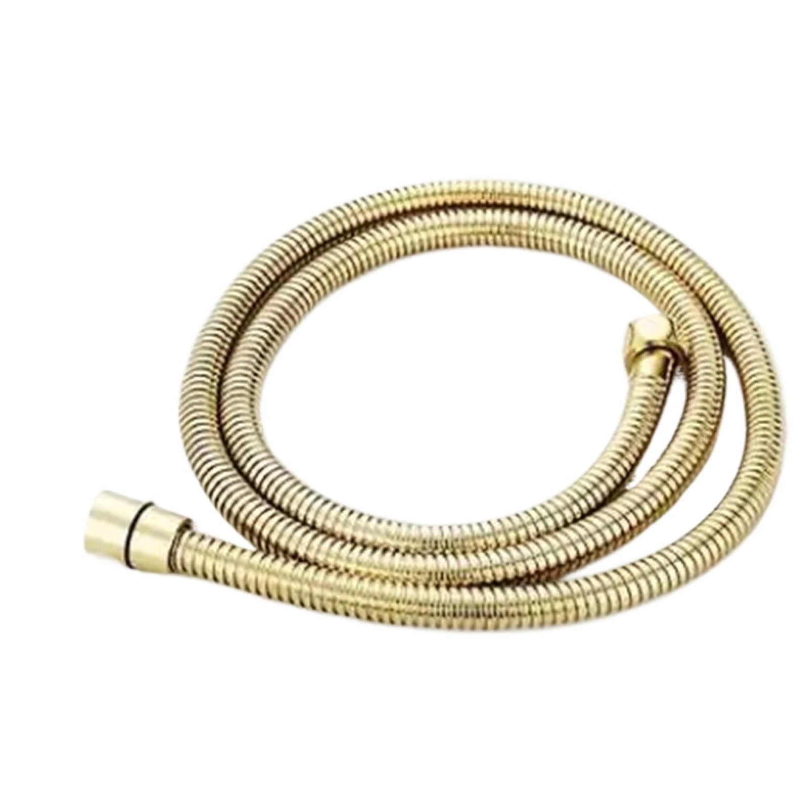 1.5M Shower Hose Plumbing Flexible Stainless Steel Double Interlocked Bathroom Water Hoses for Bathroom Fittings(Gold)