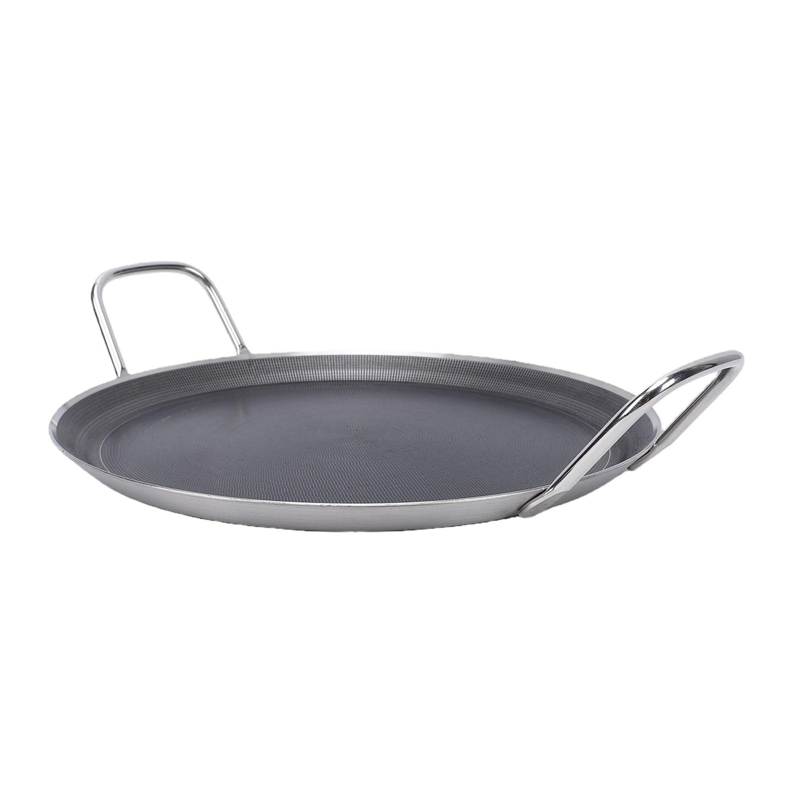Sartén de Acero Inoxidable 316 de 30 Cm, Sartenes para Crepes con Asas de Fondo Plano, Calor Uniforme, Antiadherente, para Panqueques, Crepes, Huevos Sartén de Acero Inoxidable 316 de 30 Cm,
