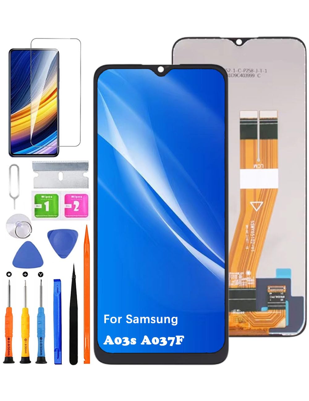 Écran pour Samsung Galaxy A03s A037F A037F/DS A037M Écran LCD de Rechange Assemblée réparation Kit(Non pour A037G)