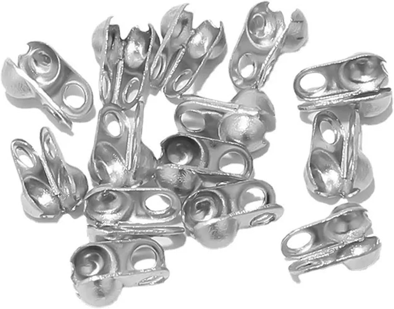 Cord Ends for Jewelry Making 600pcs 304 Stainless Steel Bead Tip Calotte Ends Clamshell Knot Cover(Gold,3.2mm)
